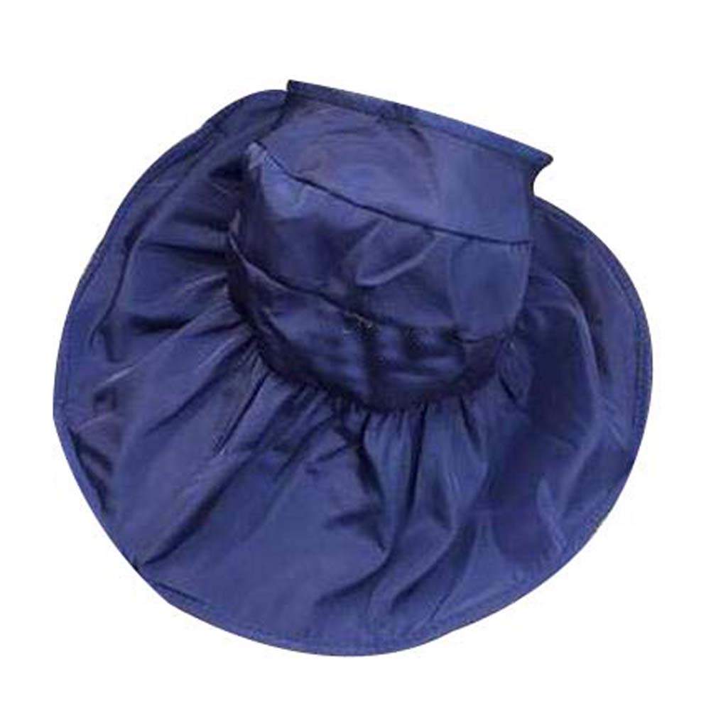 Womens Beautiful Foldable Floppy Wide Brim Sun Hat, Blue