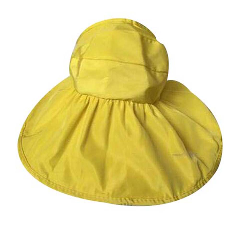 Simplicity Folding Wide Large Brim Straw Hat for Women, Yellow -  Accoutermentpertrechos, AC435994