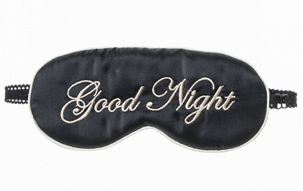 Double Sided Silk Eyeshade Sleep Eye Mask - Black - Good Night