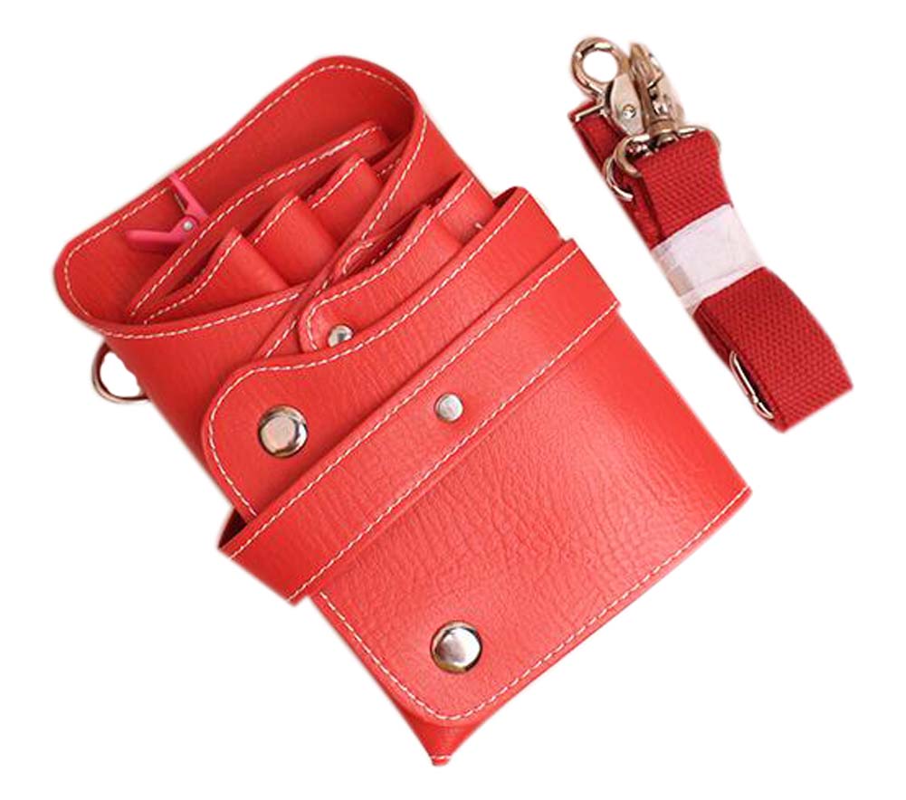 Hair Scissors Bag & Stylist Pockets - Red