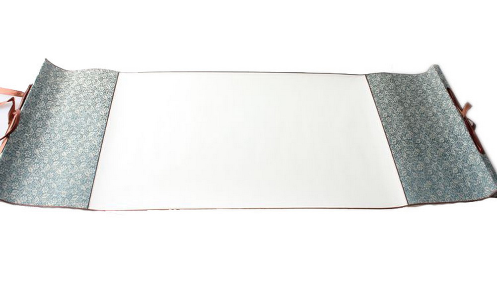 Horizontal Kanji Scrolls Fabric Framed Calligraphy, Set of 2
