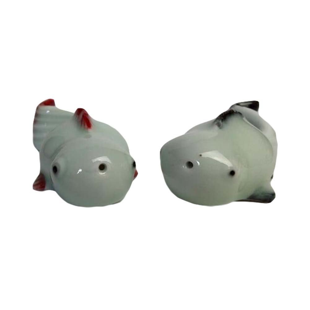 PS-OFF12901041-DORIS01472 A Pair Cute Fish Ceramic Calligraphy Supplies Writing Brush Holder Brush Rack
