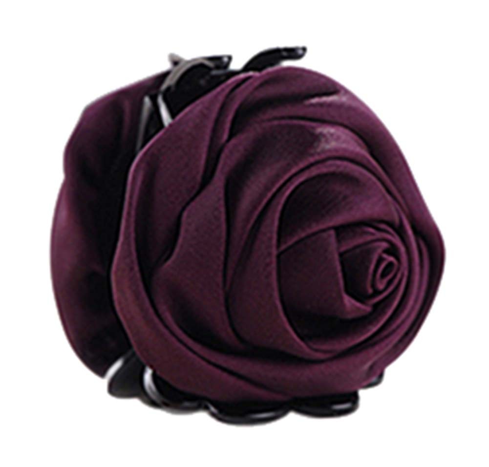 Picture of Panda Superstore PS-BEA11057981-SUSAN00527 Beautiful Rose Flower Hair Clips & Headwear Ponytail Clip - Purple