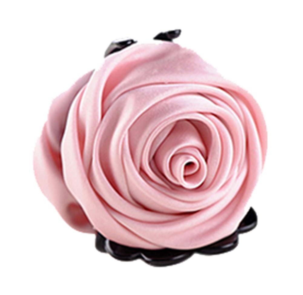 Picture of Panda Superstore PS-BEA11057981-SUSAN00528 Beautiful Rose Flower Hair Clips & Headwear Ponytail Clip - Pink