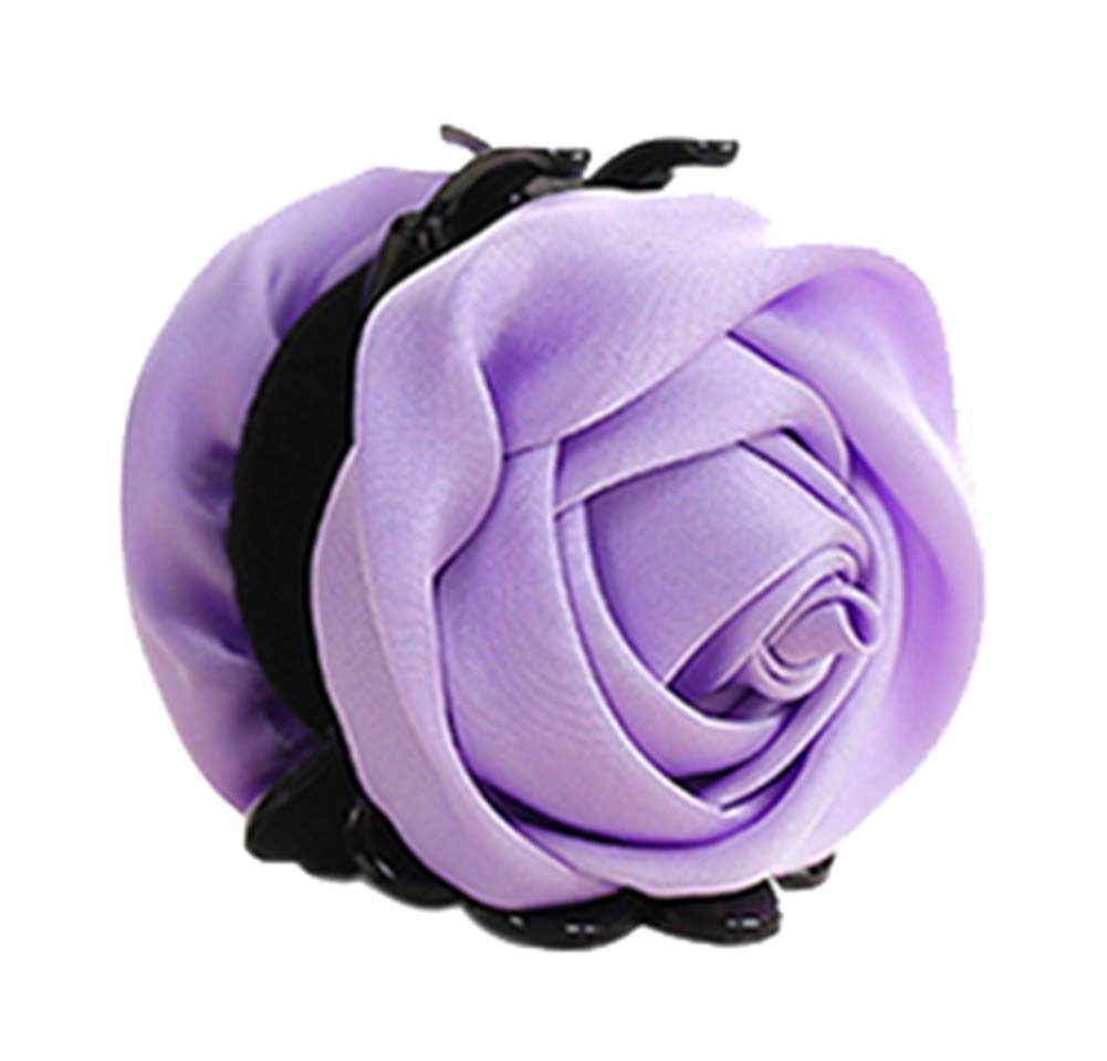 Picture of Panda Superstore PS-BEA11057981-SUSAN00530 Beautiful Rose Flower Hair Clips & Headwear Ponytail Clip - Light Purple