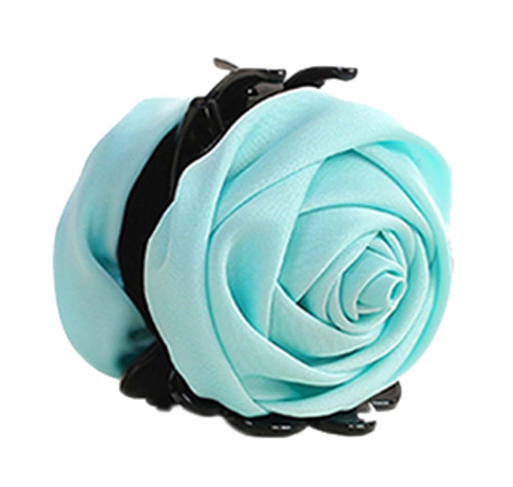 Picture of Panda Superstore PS-BEA11057981-SUSAN00532 Beautiful Rose Flower Hair Clips & Headwear Ponytail Clip - Light Blue