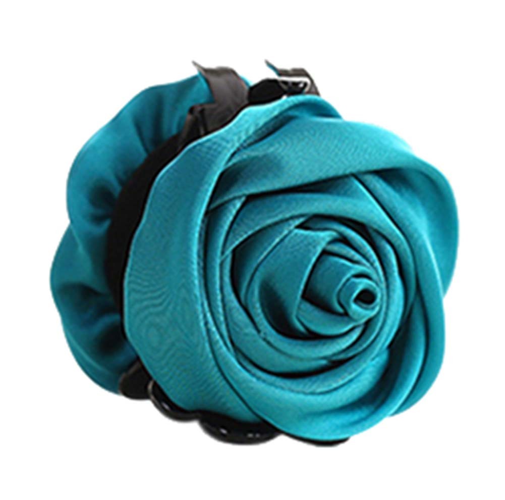 Picture of Panda Superstore PS-BEA11057981-SUSAN00535 Beautiful Rose Flower Hair Clips & Headwear Ponytail Clip - Blue