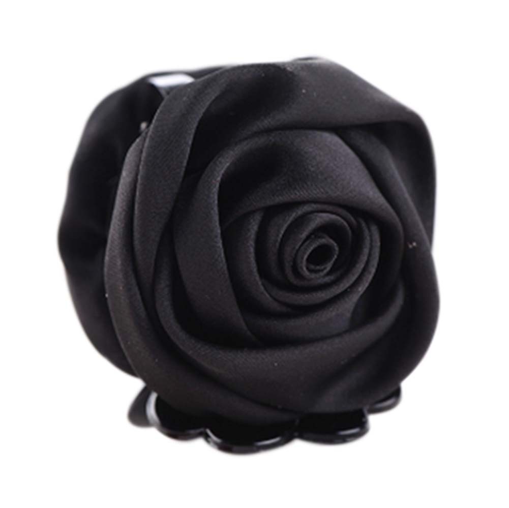 Picture of Panda Superstore PS-BEA11057981-SUSAN00537 Beautiful Rose Flower Hair Clips & Headwear Ponytail Clip - Black