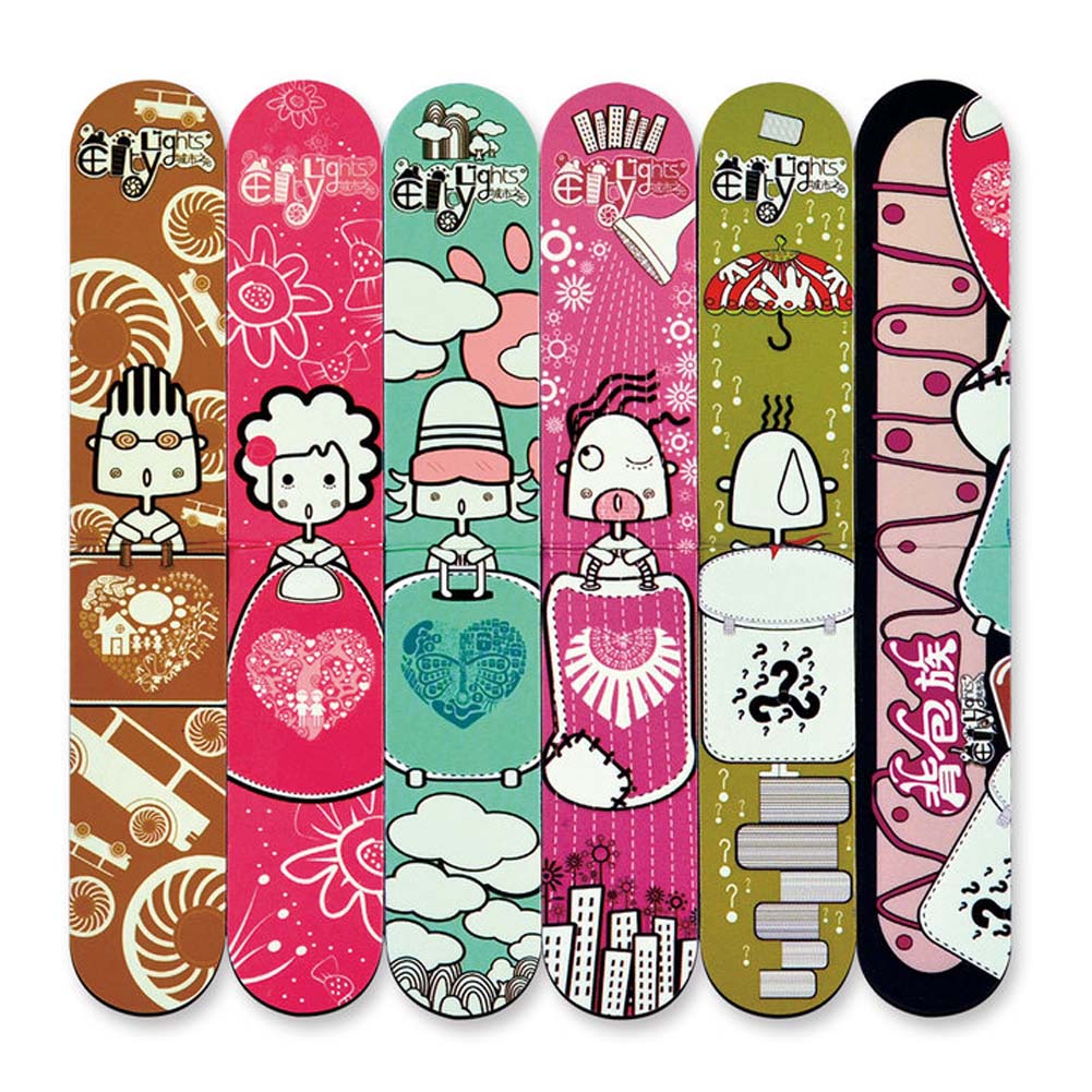 Modern Abstract Pattern Colorful Paper Clips Magnet Bookmark - 6 Piece