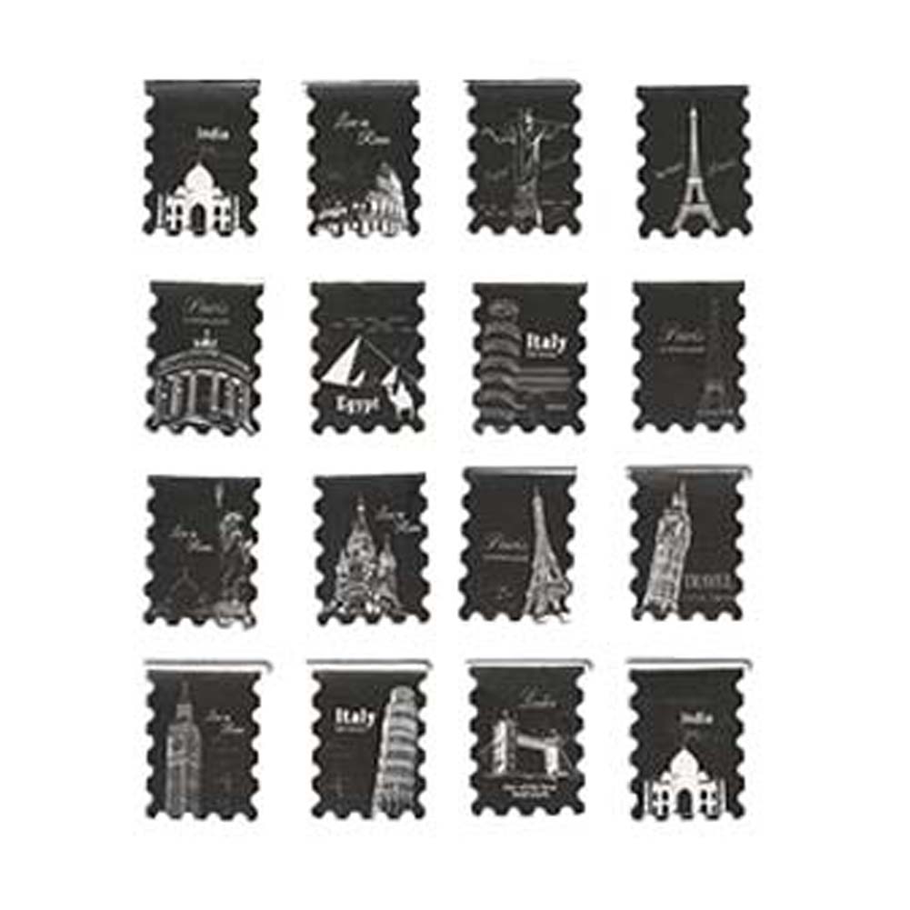 World Name Architecture Bookmarks Beautiful Paper Bookmarks Gift, Set of 16