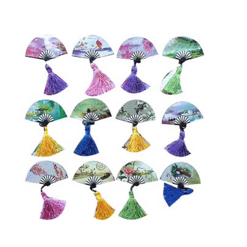 PS-OFF16282131-VICKY00157 Chinese classical Creative fan Bookmarks Funny Office Supplies Gifts, Set of 12