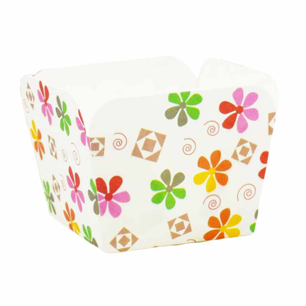 Picture of Panda Superstore PS-HOM2231408011-DORIS01856 Heat - Resistant Cupcake Paper Baking Cup Square Muffin Cup, Cute Flower - 100 Piece