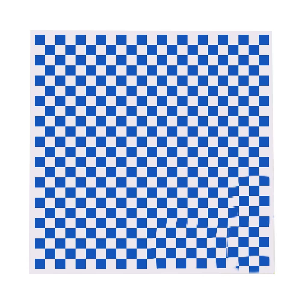 Blue Plaid Baking Grease-Proof Wax Hamburger Papers - 200 Piece