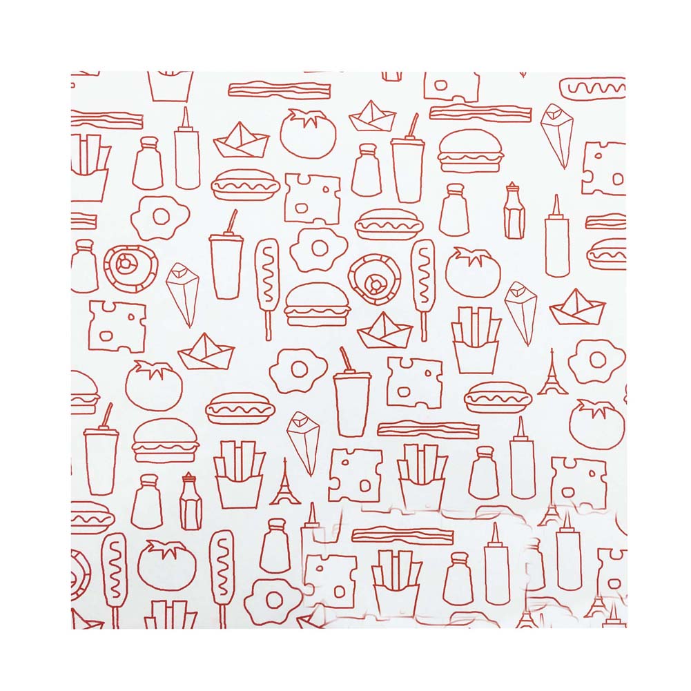 Graffiti Grease-Proof Baking Hamburger Wax Papers - 200 Piece