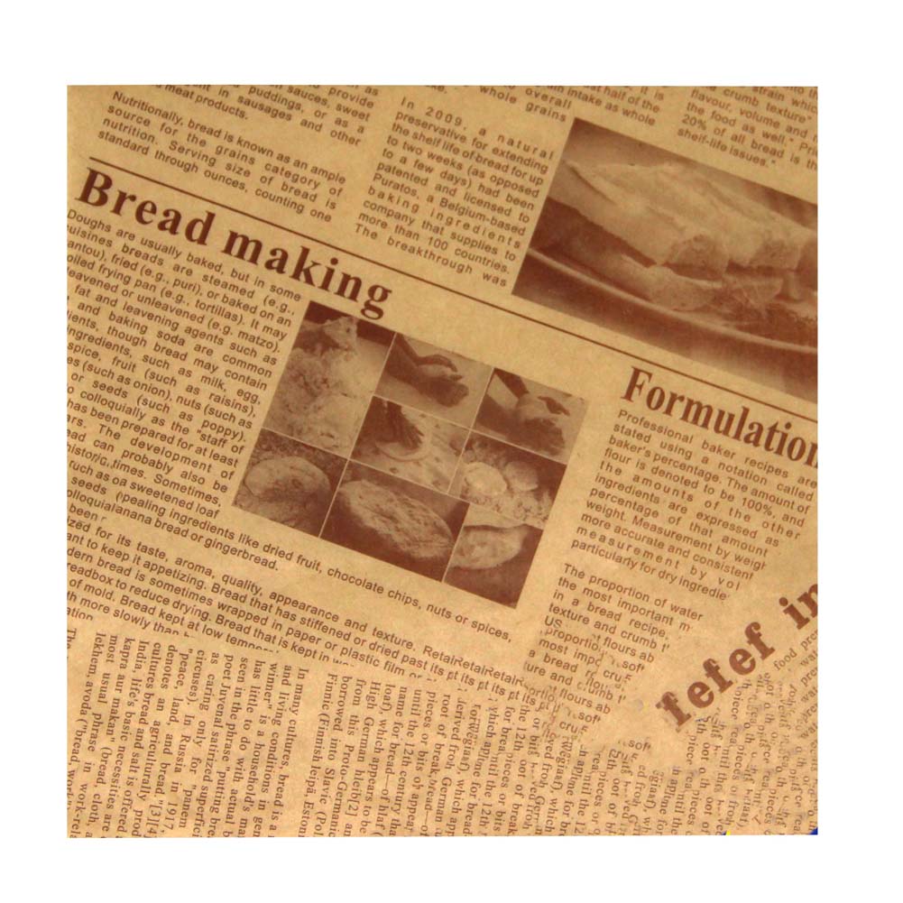 Newspaper Grease-Proof Wax Baking Diy Hamburger Papers - 200 Sheets