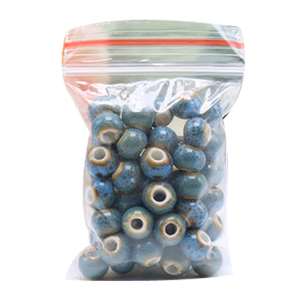 Picture of Panda Superstore PS-TOY166060011-SUE02978 6 mm Ceramic Beads Diy Round Loose Bead for Jewelry Making&#44; Brown & Blue - 100 Piece