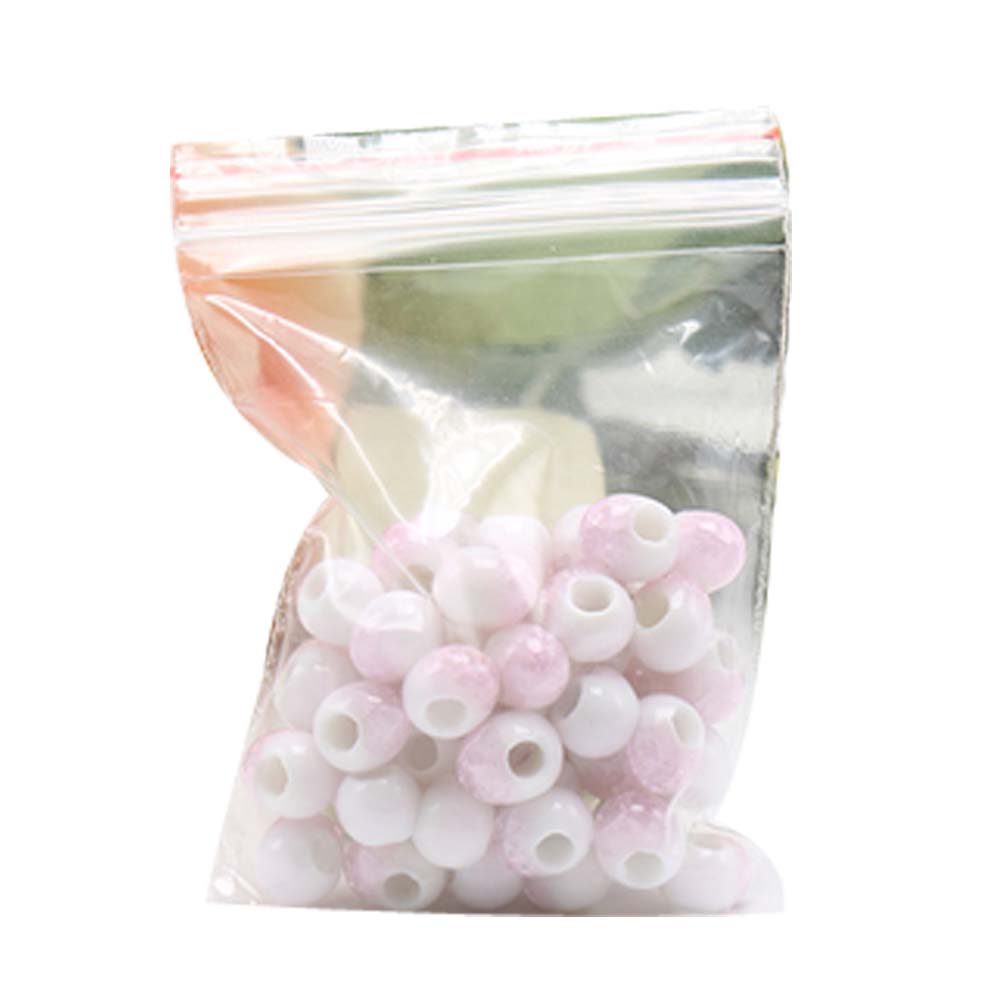 Picture of Panda Superstore PS-TOY166060011-SUE02998 6 mm Ceramic Beads Diy Round Loose Bead for Jewelry Making&#44; Pink & White - 100 Piece