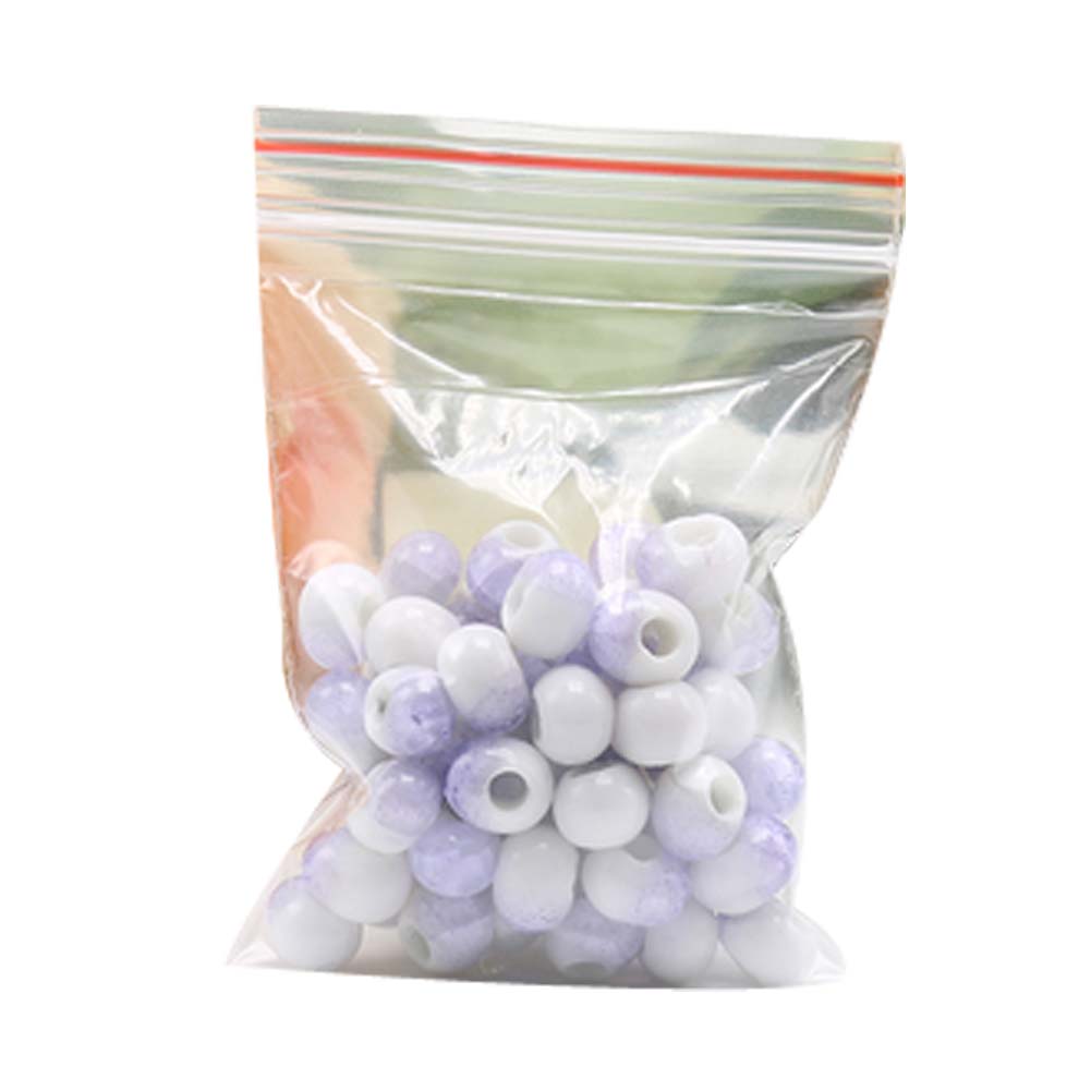 Picture of Panda Superstore PS-TOY166060011-SUE02999 6 mm Ceramic Beads Diy Round Loose Bead for Jewelry Making&#44; Purple & White - 100 Piece