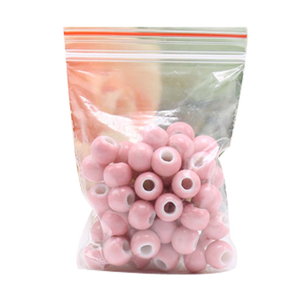 Picture of Panda Superstore PS-TOY166060011-SUE03012 6 mm Ceramic Beads Diy Necklace Bracelet Round Loose Bead for Jewelry Making&#44; Pink - 100 Piece