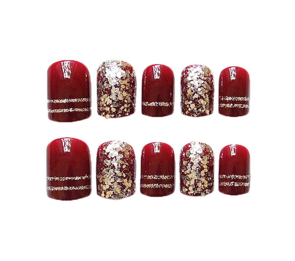 Picture of Panda Superstore PL-BEA13106071-KELLY00958-RP False Nails Artificial Full Nail Stickers Decorated Fake Nails Nail Art Tips Fake Nails - 24 Piece