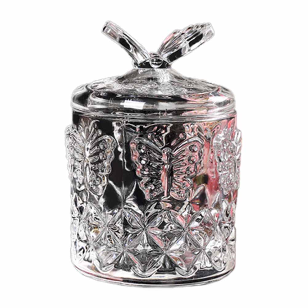 Picture of Panda Superstore PL-HOM16439921-HARRY00604-RP Multipurpose Creative Home Restaurant Carving Glass Cotton Swab Dispenser Toothpicks Holder&#44; Crystal Butterfly