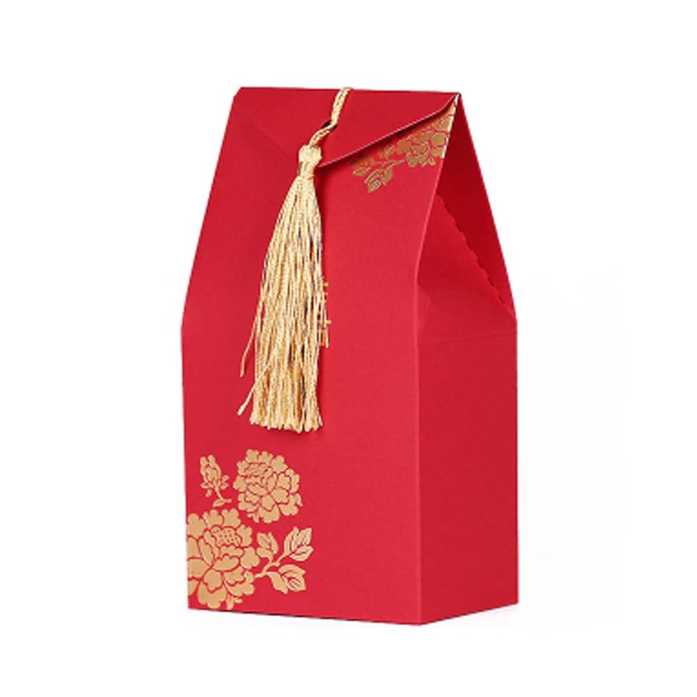 Picture of Panda Superstore PS-HOM13761871-SUE02604 Decorative Boxes Chinese Style Wedding Shower Candy Boxes Paper Gift Box, Red - 40 Piece