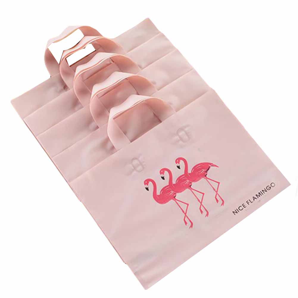 Picture of Panda Superstore PL-HOM1252210011-DORIS00060 Flamingo Plastic Gift Bag Boutique Bags with Handles Shopping Bags - 50 Pieces