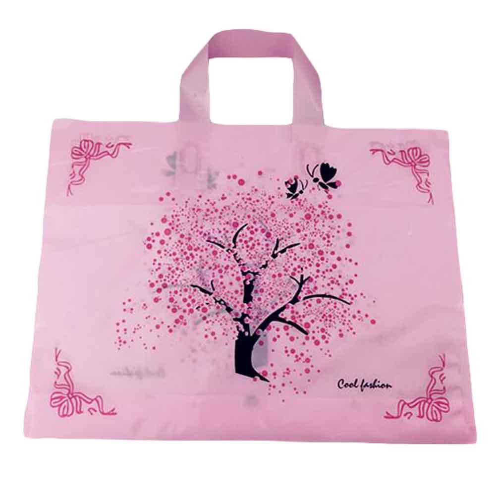 Picture of Panda Superstore PL-HOM1252210011-DORIS00075 Sakura Plastic Gift Boutique Retail Shopping Bags - 50 Pieces