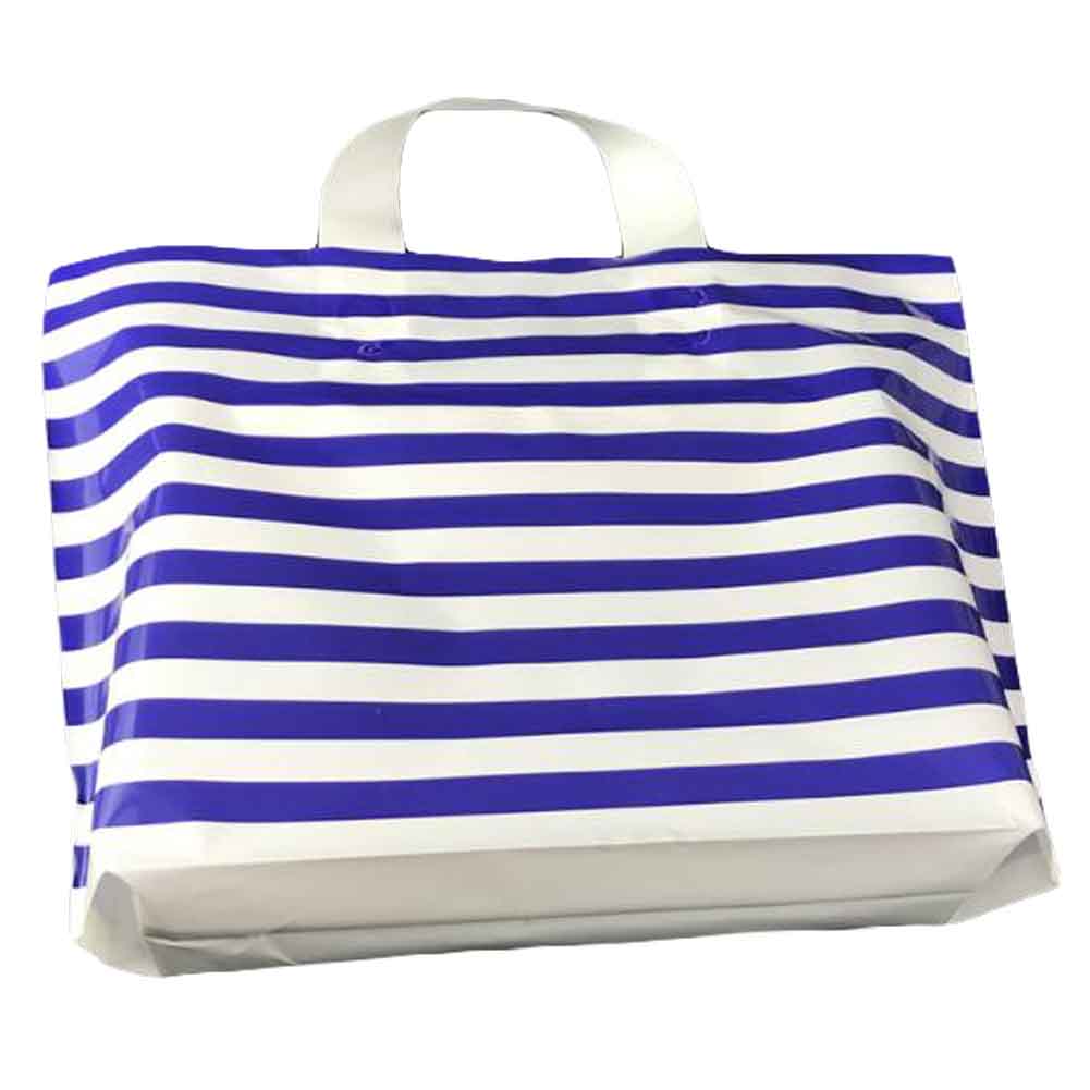 Picture of Panda Superstore PL-HOM1252210011-DORIS00078 Plastic Merchandise Gift Boutique Shopping Bags&#44; Blue & White - 50 Pieces