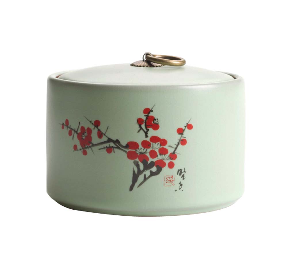 Picture of Panda Superstore KS-HOM3744111-ALAN00542 Modern Kitchen Storage Containers Ceramics Tea Canister Jar - Plum Blossom