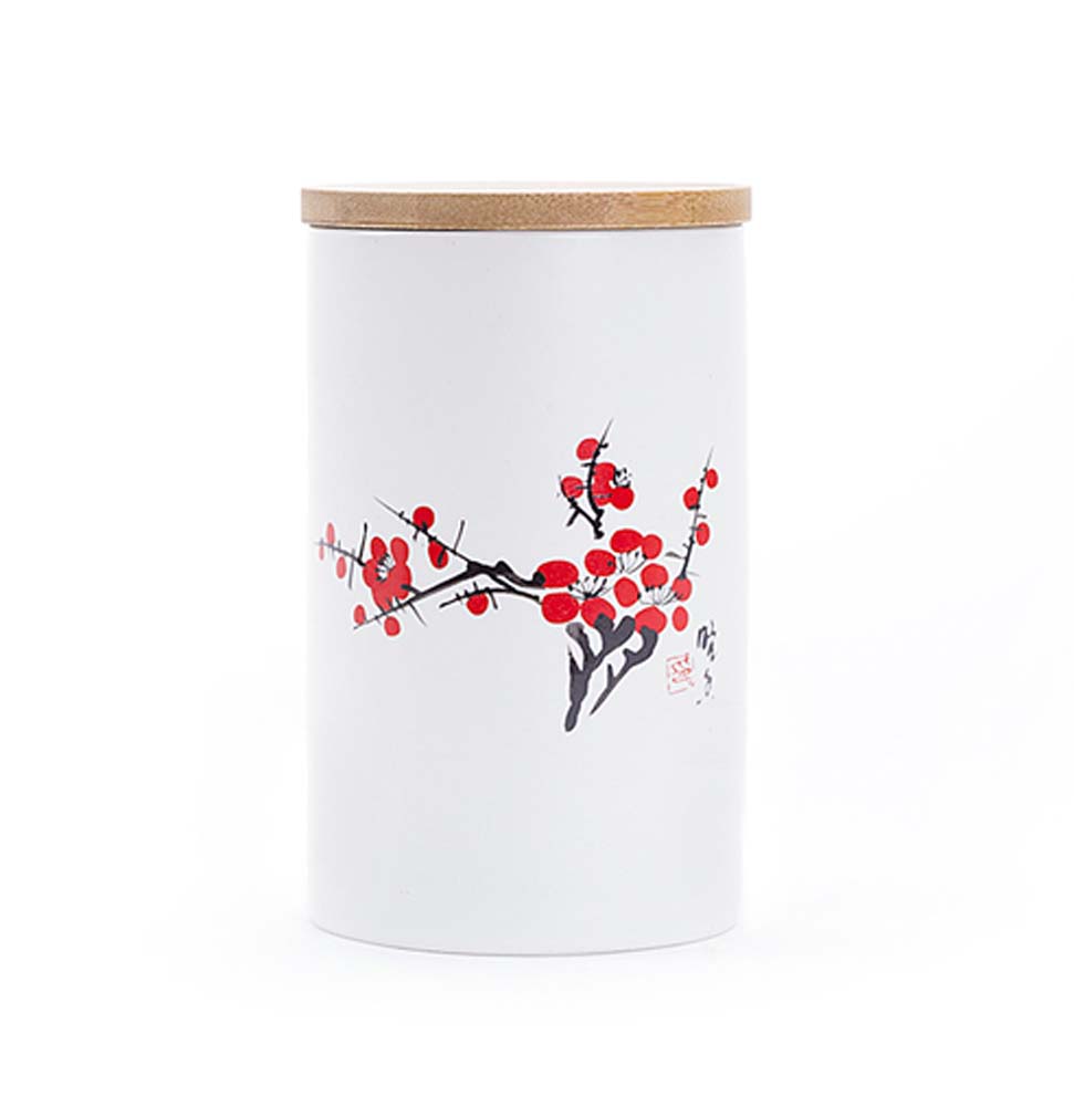 Picture of Panda Superstore KS-HOM3744111-ALAN00553 Ceramic Food Storage Jar Chinese Style Tea Container - Plum Blossom
