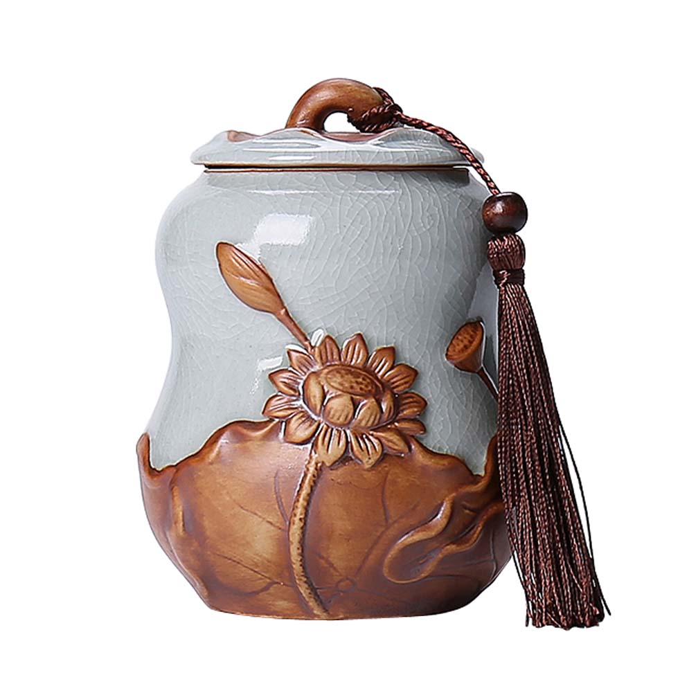 Picture of Panda Superstore KS-HOM3744111-ALAN00556 Traditional Chinese Ceramics Tea Canister with Airtight Lid - 001