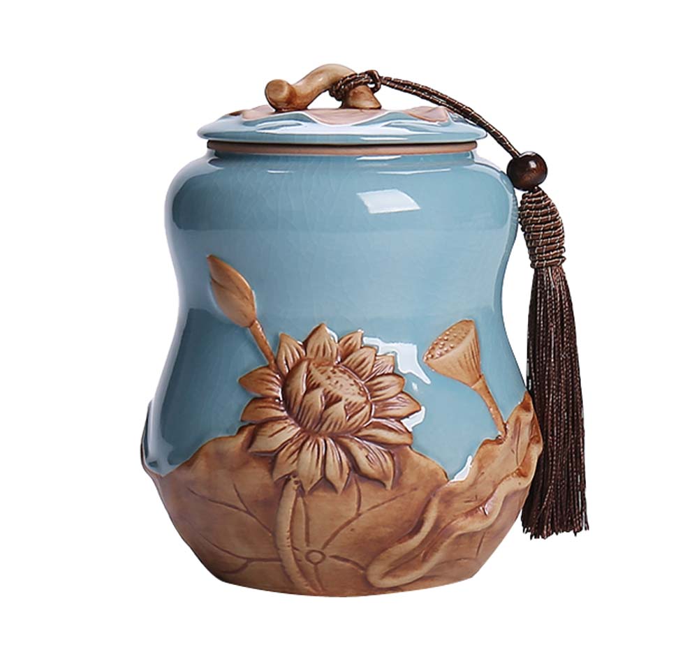 Picture of Panda Superstore KS-HOM3744111-ALAN00558 Traditional Chinese Ceramics Tea Canister with Airtight Lid - 003
