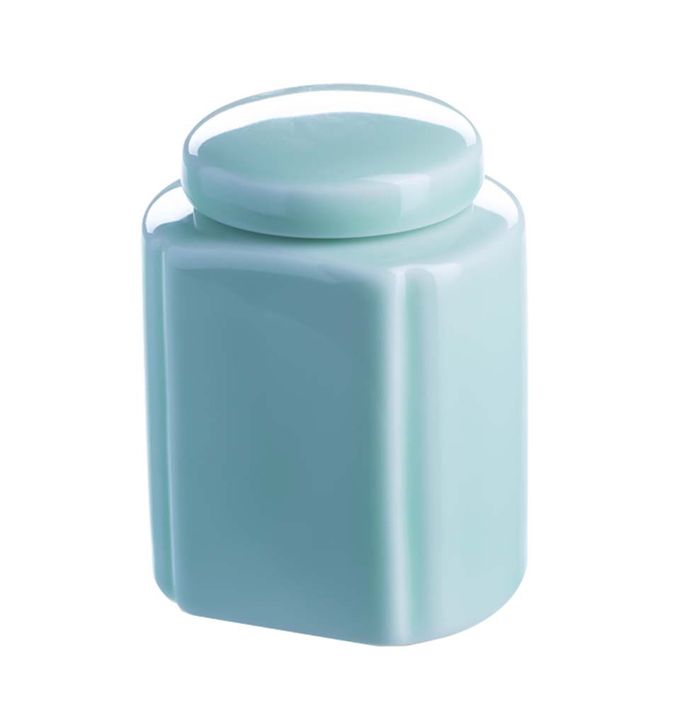 Picture of Panda Superstore KS-HOM3744111-ALAN00573 Portable Ceramic Tea Canister Tea Caddy Tins Containers, Bean Green