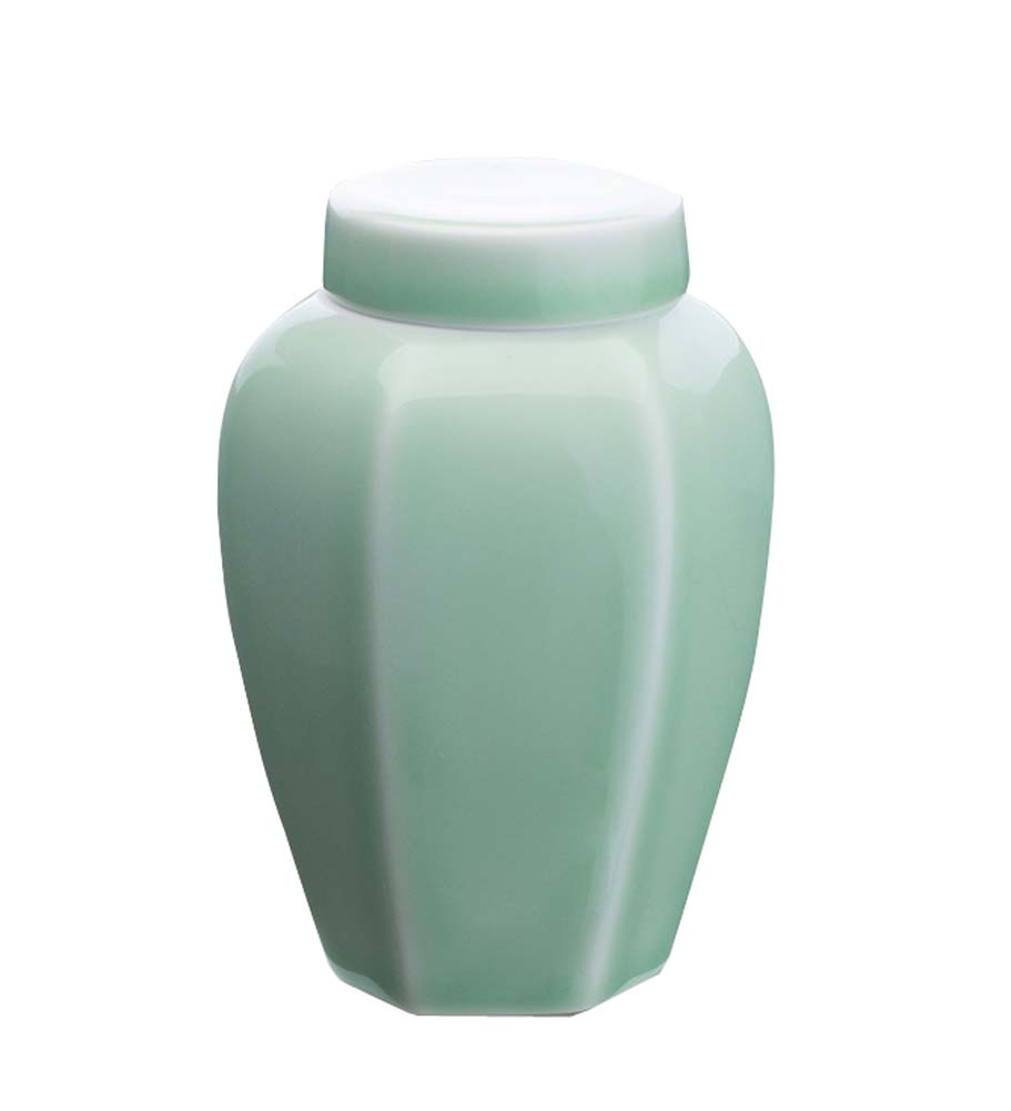 Picture of Panda Superstore KS-HOM3744111-ALAN00576 Portable Ceramic Tea Canister Containers Tea Accessories, Bean Green