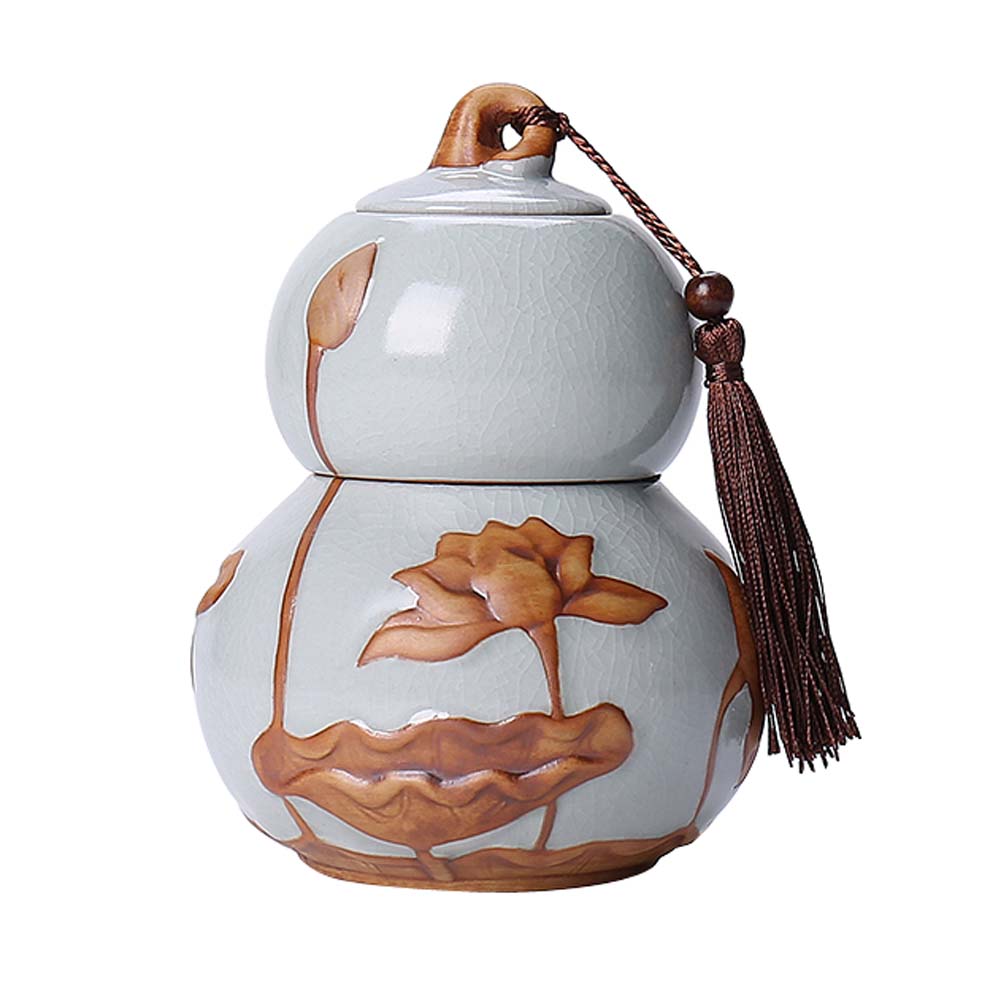 Picture of Panda Superstore KS-HOM3744111-ALAN01689 New Double-Layer Ceramic Tea Caddy Tea Canister Food Storage Jar - 006