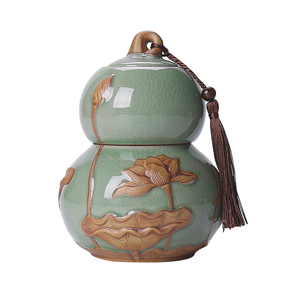 Picture of Panda Superstore KS-HOM3744111-ALAN01690 New Double-Layer Ceramic Tea Caddy Tea Canister Food Storage Jar - 007