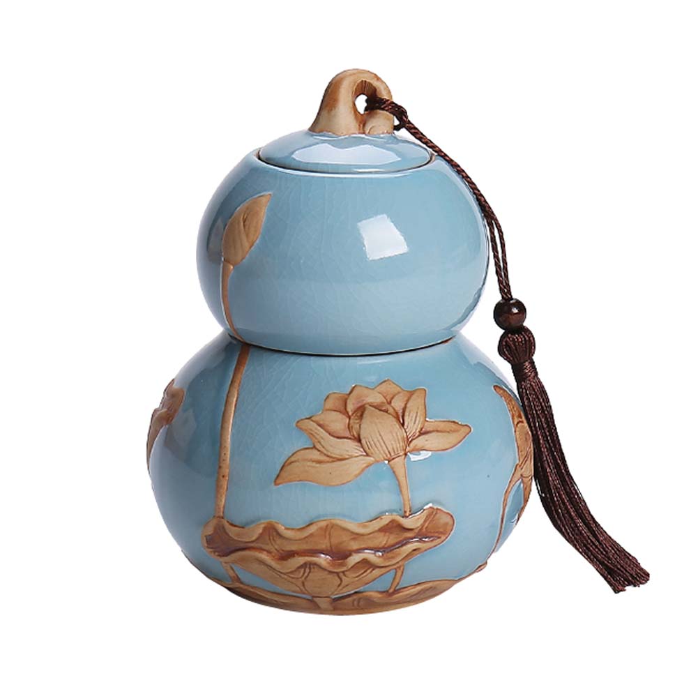 Picture of Panda Superstore KS-HOM3744111-ALAN01691 New Double-Layer Ceramic Tea Caddy Tea Canister Food Storage Jar - 008