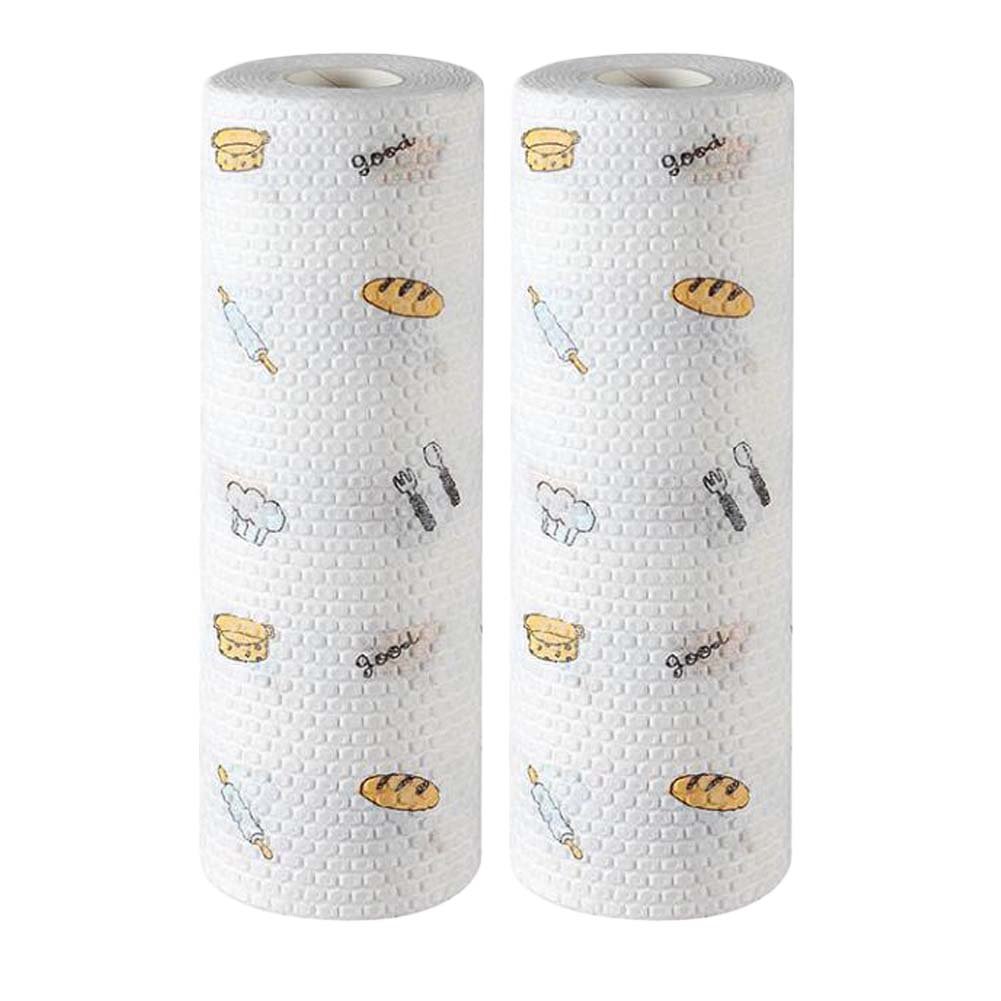 Disposable Household Kitchen Printed Dish Cloths Kitchen Paper Tissue - 2 Rolls -  KD Marco de la cama, KD3692390