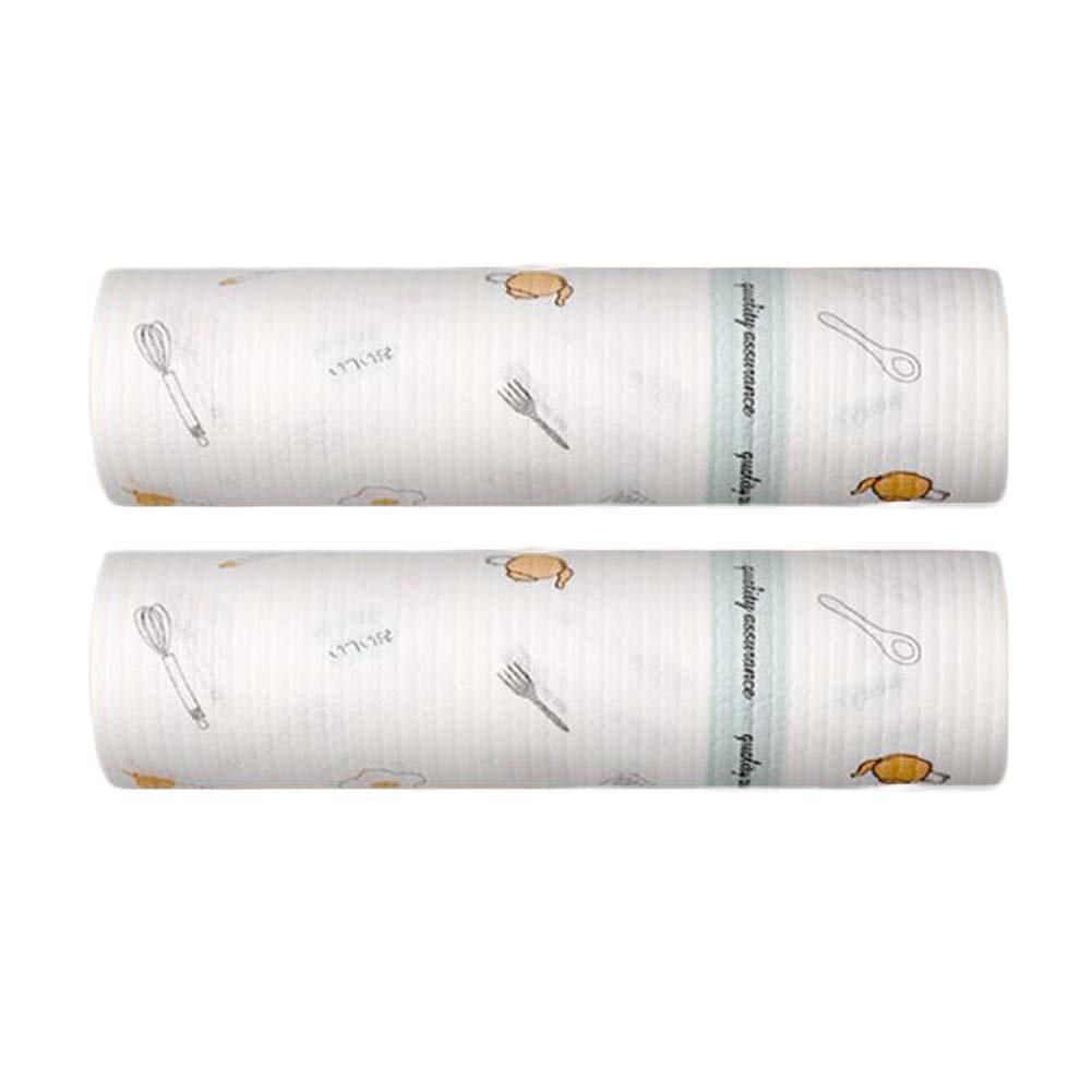 Disposable Dish Cloths Household Kitchen Printed Kitchen Paper Tissue - 2 Rolls -  KD Marco de la cama, KD3682442