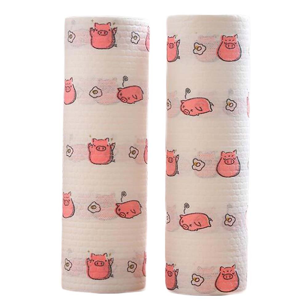 Disposable Kitchen Cute Cleaning Cloth Kitchen Tissue Rolls, Pig - 2 Rolls -  KD Marco de la cama, KD3695733