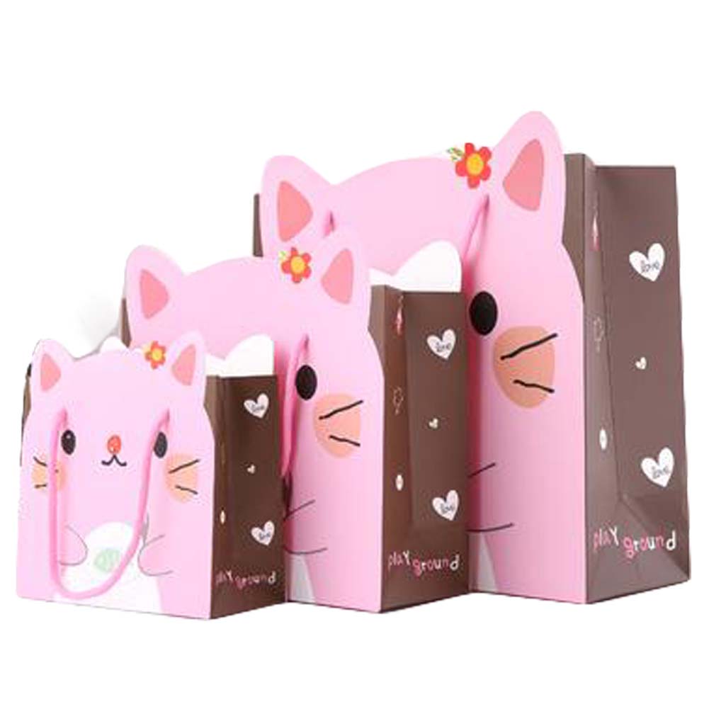 Picture of Panda Superstore PF-HOM303686011-DORIS00195-RP Cute Cats Paper Gift with Handles Party Favor Gift Bags, Pink