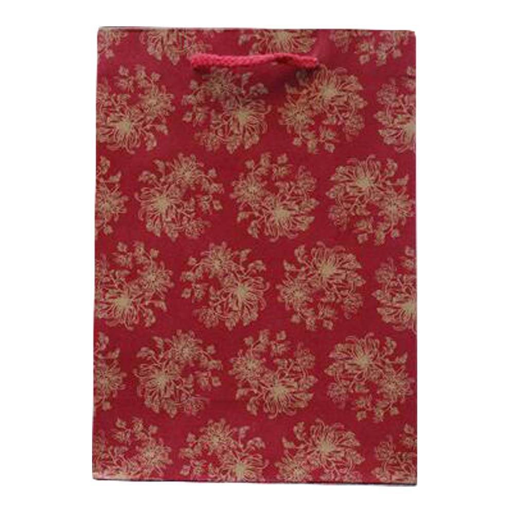 Picture of Panda Superstore PF-HOM303686011-DORIS00202-RP Chinese Style Chrysanthemum Kraft Paper Party Favor Boutique Gift Bags, Red - 10 Piece