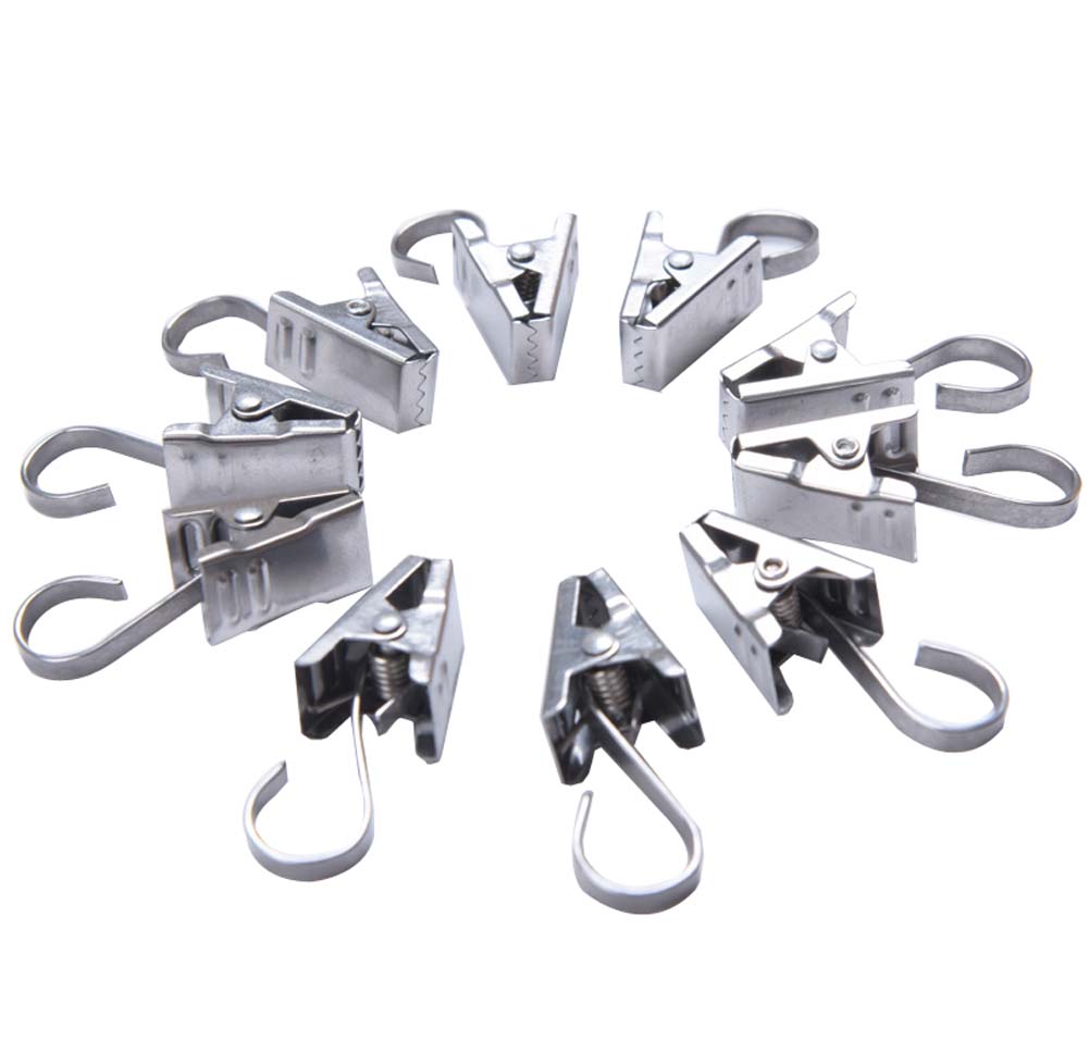 Home Decoration Stainless Steel Clip Hanging Clips Curtain Hook - 50 Piece