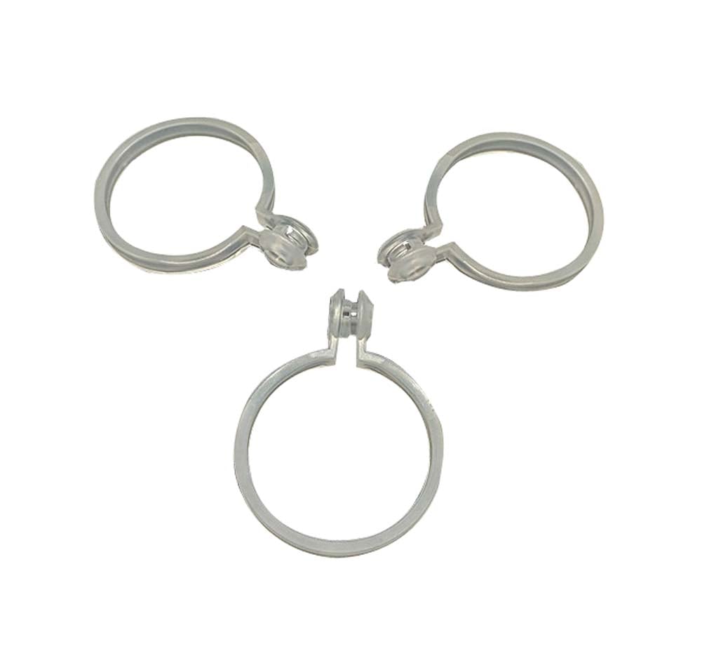 Plastic Window, Door & Shower Curtain Hook Rings, Transparent Color - 50 Piece