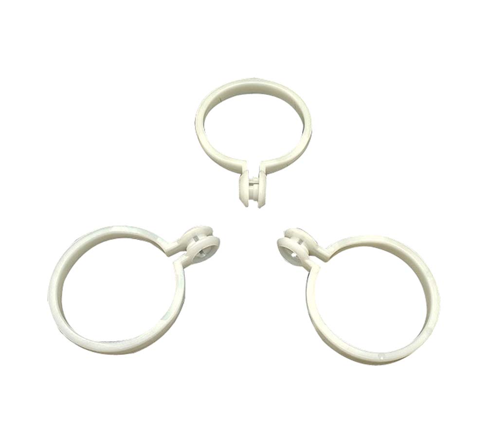 Plastic Window, Door & Shower Curtain Hook Rings, White - 50 Piece