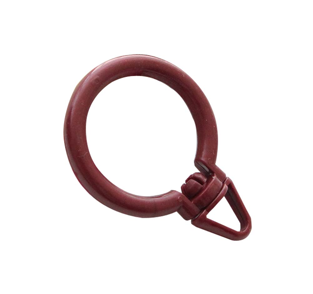 Classic Curtain Accessory Plastic Curtain Hanger Rings, Internal Diameter 3.7 cm, Wine Red - Set of 30