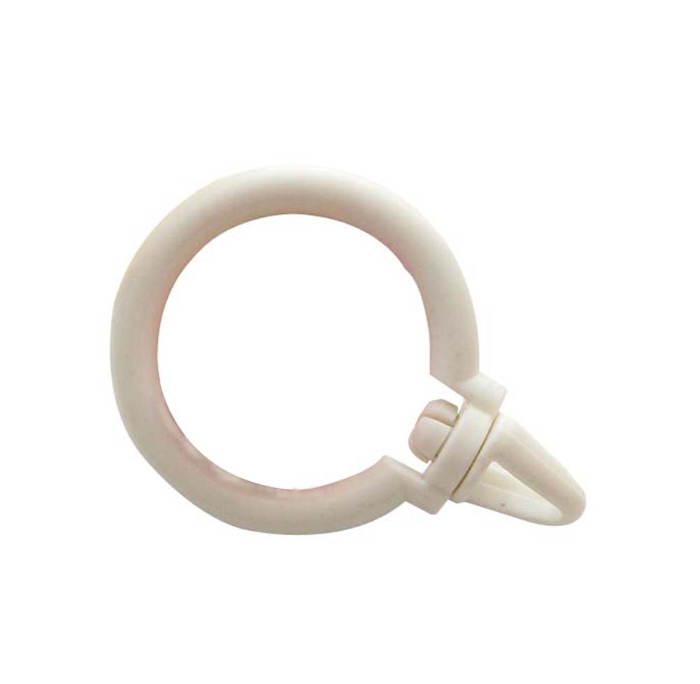 Classic Curtain Accessory Plastic Curtain Hanger Rings, Internal Diameter 4.2 cm, White - Set of 30