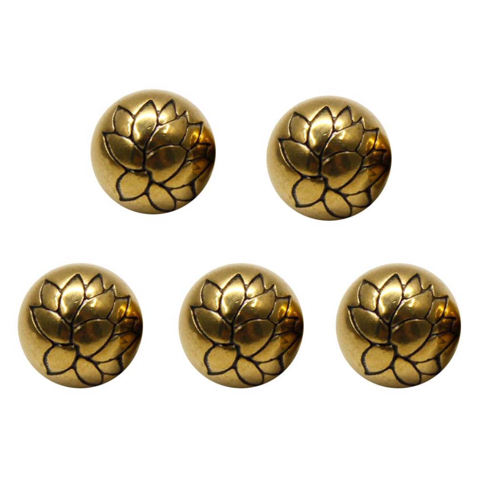 Picture of Panda Superstore PF-HOM13761871-DORIS00218-RP Lotus Brass Chinese Cheongsam Sewing Round Buttons, Bronze - 5 Piece