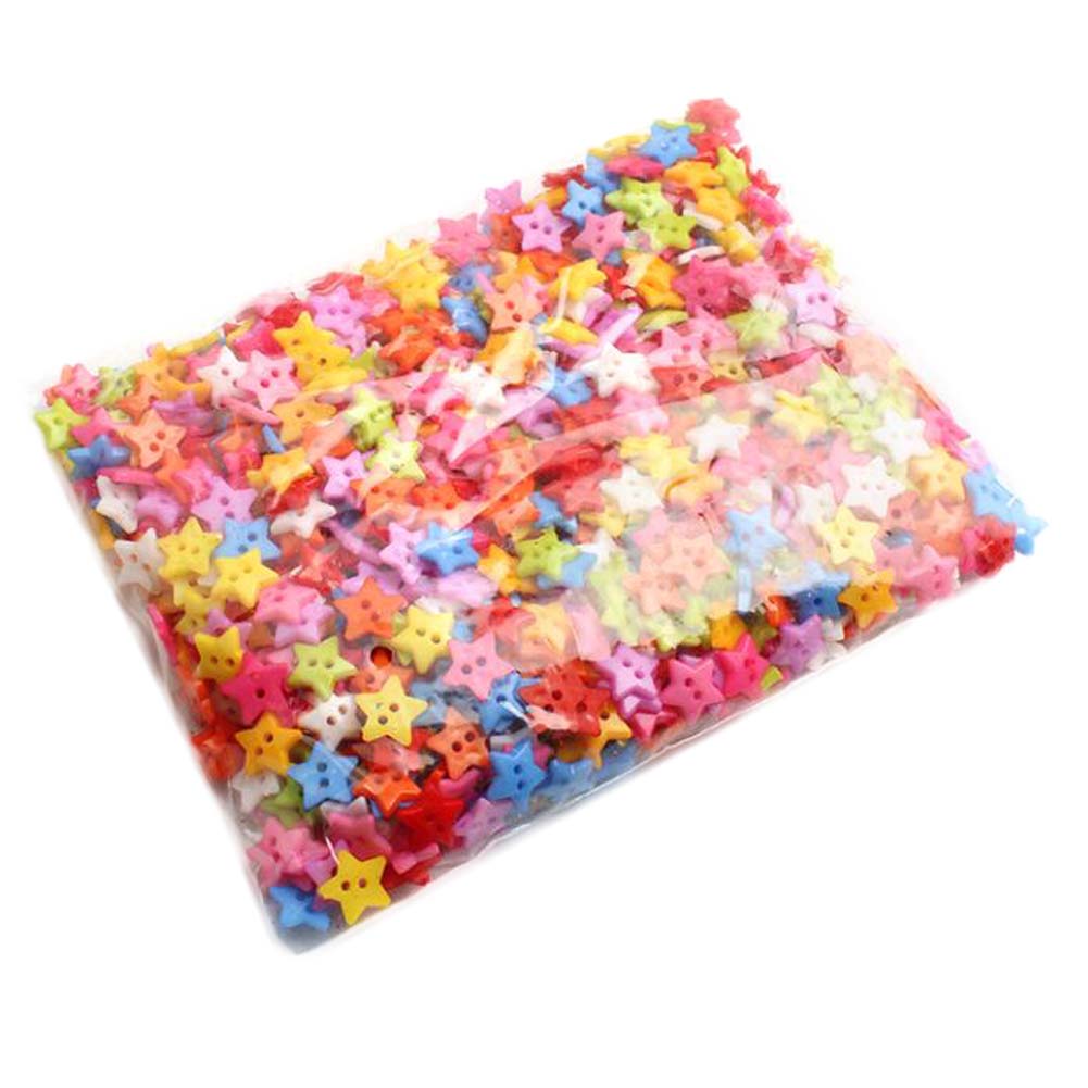Picture of Panda Superstore PF-HOM13761871-DORIS00246-RP Colorful Star Shape Sewing Plastic DIY Craft Painting Kit Button - 500 Piece